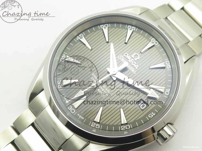 0508 Aqua Terra 150M SS VSF 1:1 Best Edition Gray Textured Dial on SS Bracelet A8500 Super Clone MultiPurpose 8039